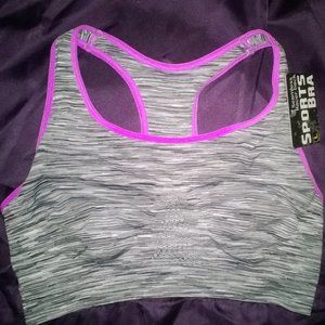 Sports Bra Seamless Racer Back M/L Black Pink